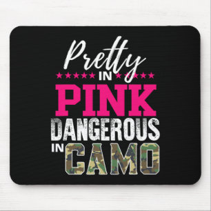 Mousepad Bonita de Rosa Perigosa de Camuflagem Caçadora de