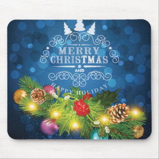 Mousepad Bonita Design de Natal com galhos de neve
