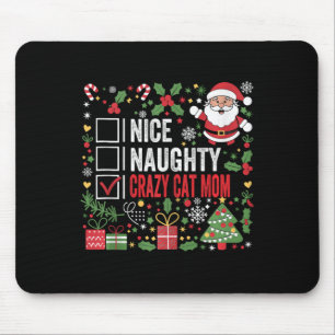 Mousepad Bonita Gato Louco Mãe Papais noeis de Natal Engraç