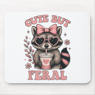 Mousepad Bonita, Mas Feral Raccoon Sungles Engraçado Memóri