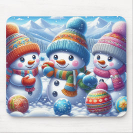 Mousepad Bonita Neve Jogadora de Boca de Inverno Presente