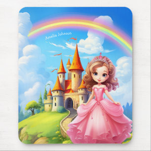 Mousepad Bonita Princesa num Castelo de Leite Personalizado