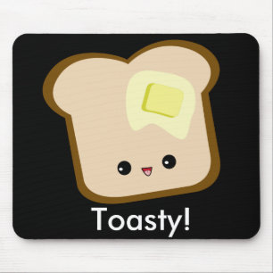 Mousepad Bonita Toasty Kawaii! busepad de torrada e manteig