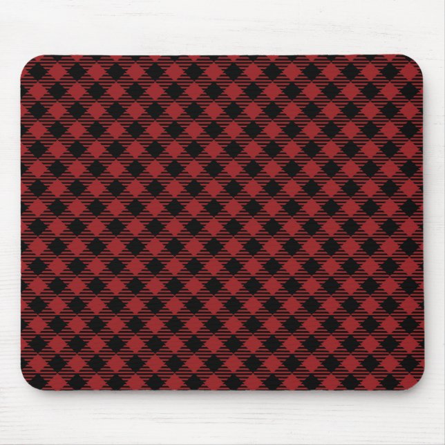 Mousepad Bonita Xadrez Vermelha de Natal (Frente)