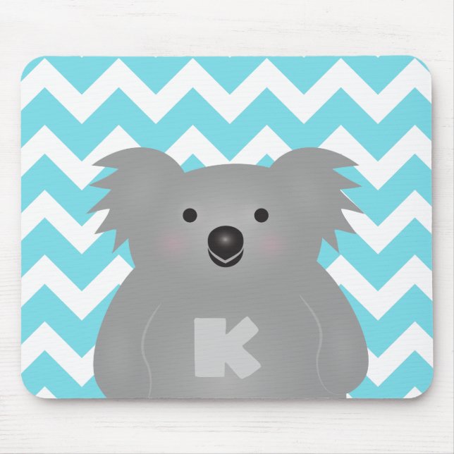 Mousepad Bonito, Austrália Bebê Koala Bear Monograma (Frente)
