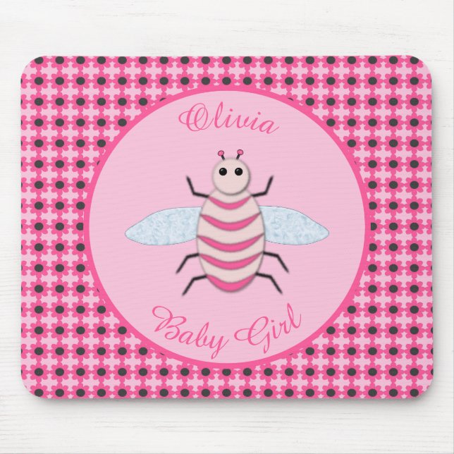 Mousepad Bonito Bebê Rosa Personalizada (Frente)