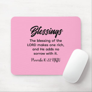 Mousepad Bonito Bíblia Cristã de Fé Rosa Versa