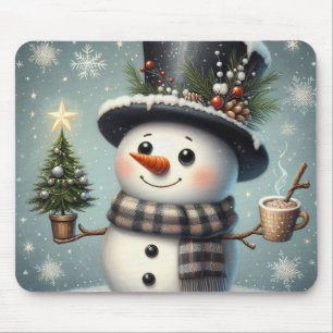 Mousepad Bonito boneco de Natal/Neve de inverno