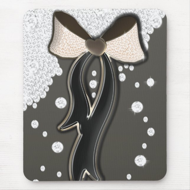 Mousepad Bonito brilho, cor-de-rosa macio e arco de chocola (Frente)