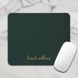 Mousepad Bonito carvão e monograma de script Dourado<br><div class="desc">Esta é uma bonito almofada de rato monograma de caligrafia e escrita dourada para pessoas modernas minimalistas.</div>