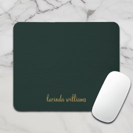 Mousepad Bonito carvão e monograma de script Dourado