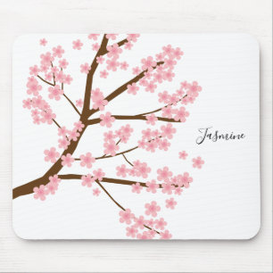 Mousepad Bonito Cherry Blossoms - Nome Personalizado - Letr