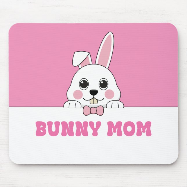 Mousepad Bonito Coelhinho Mãe Rosa (Frente)