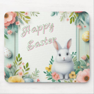 Mousepad Bonito, coelho de felz pascoa floral