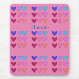 Mousepad Bonito cor-de-rosa e corações