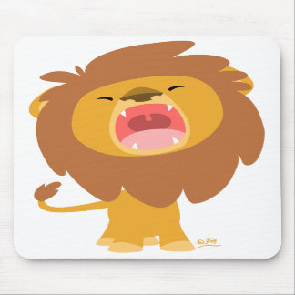 Mousepad bonito do leão rujir dos desenhos