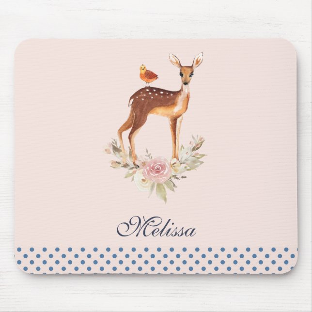 Mousepad Bonito Doe Marrom com Pontos Brancos (Frente)