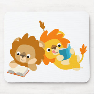 Mousepad bonito dos leitores do leão dos desenhos