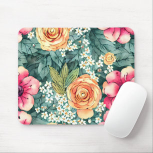 Mousepad Bonito e bela trabalho de arte botânica de aquarel
