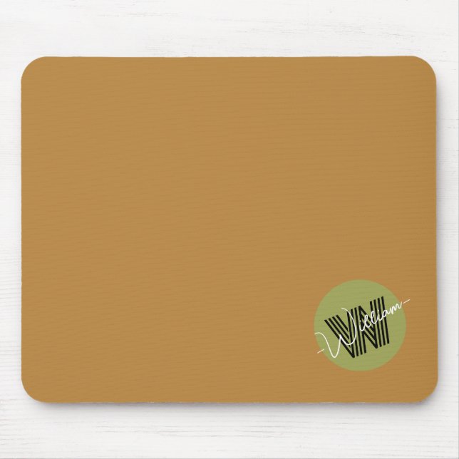 Mousepad Bonito e elegante Monograma inicial Monograma, Mar (Frente)