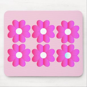 Mousepad Bonito e simples arte de gráficos brancos cor-de-r