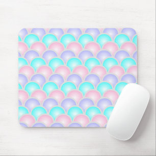 Mousepad bonito escamas de sereia azul-pastel-rosa-púrpura