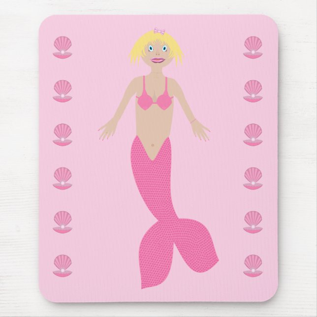 Mousepad Bonito fantasia rosa Sereia (Frente)