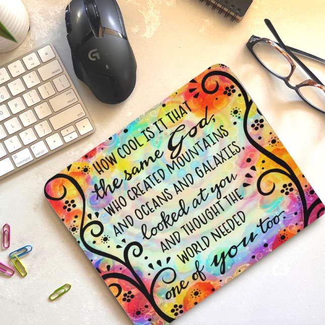 Mousepad Bonito fé inspirada Deus precisava de um de vocês (Criador carregado)