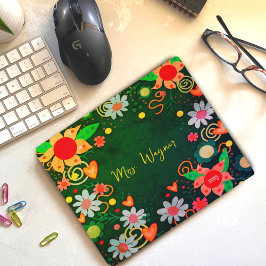 Mousepad Bonito Floral Personalizado Bloco de Professores V