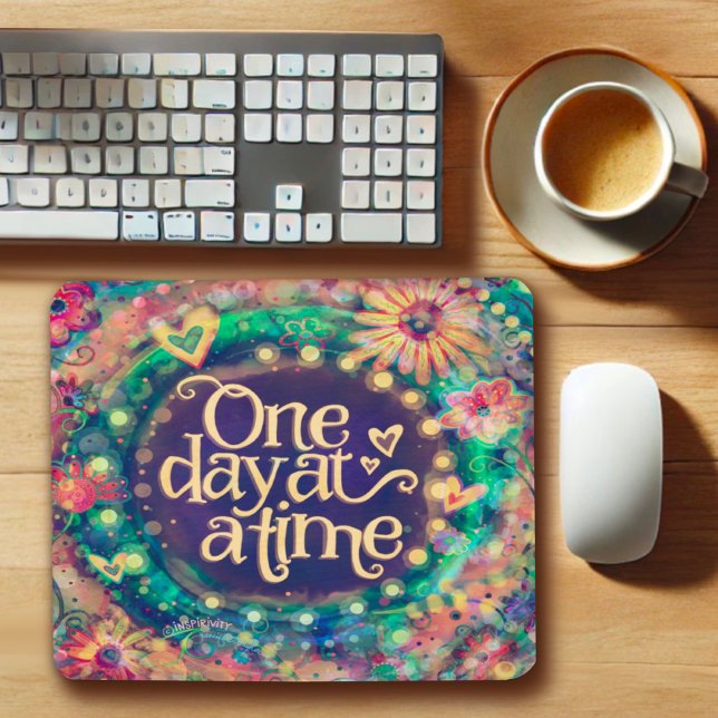 Mousepad Bonito Floral Um Dia de Inspirivência de Cotação T (Criador carregado)
