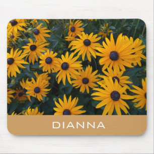 Mousepad bonito flores da margarida do ouro, adicione seu n