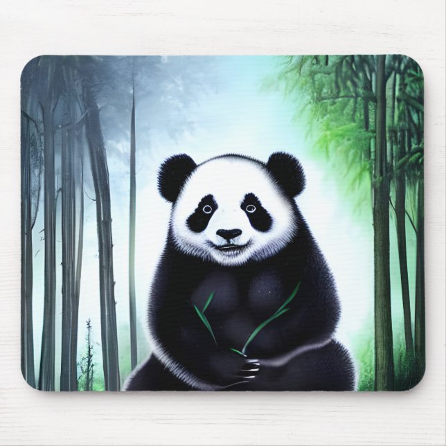 Mousepad Bonito, Fofinho Pequeno Urso de Panda (Frente)