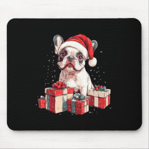 Mousepad Bonito francês Santa Hat Encantado Natal Francês B