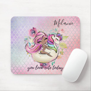 Mousepad Bonito garota que você parece bonita hoje Unicórni