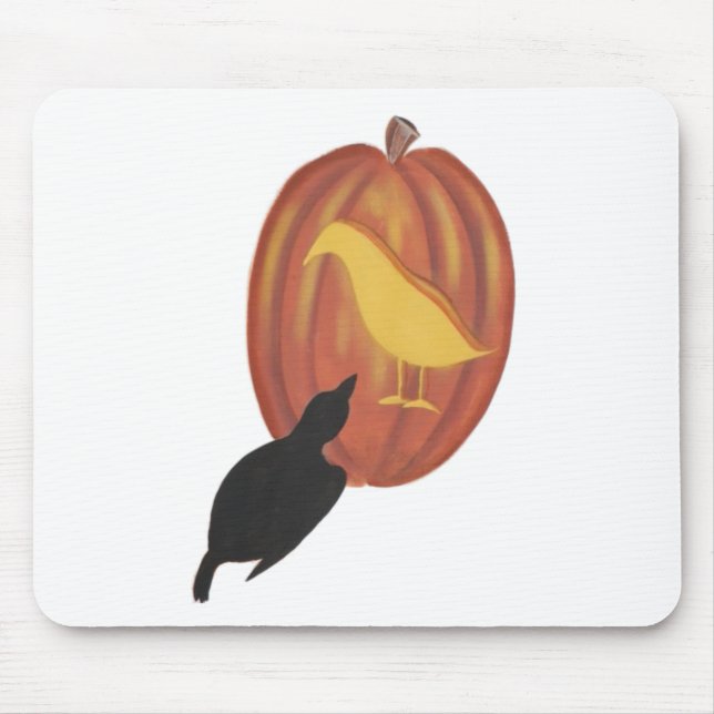 Mousepad Bonito Halloween Jack O'Lanterna e Crow (Frente)