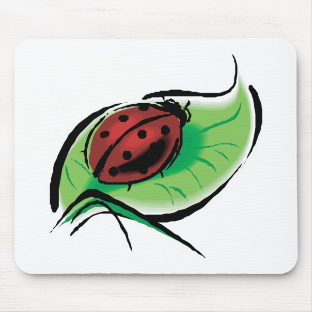 Mousepad bonito joaninha na folha (Frente)