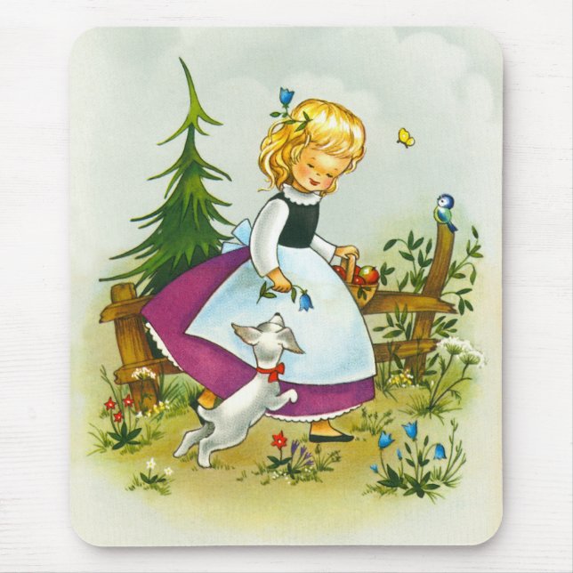Mousepad Bonito menina e cachorro (Frente)