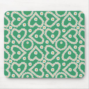 Mousepad Bonito Mousepad: Cadeias Daisy em Verde