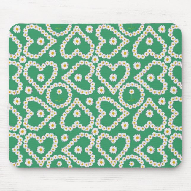 Mousepad Bonito Mousepad: Cadeias Daisy em Verde (Frente)