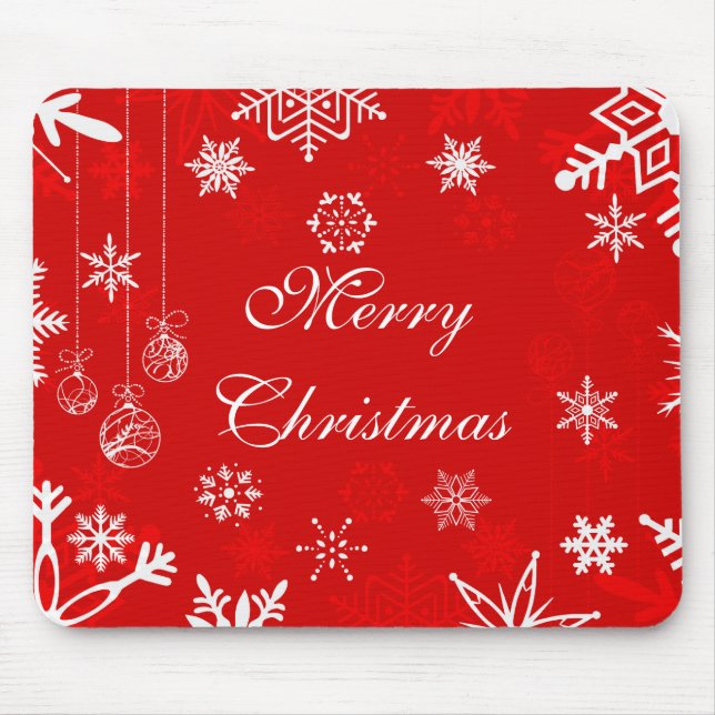 Mousepad Bonito muro de Natal com flocos de neve (Frente)