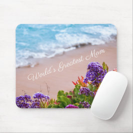 Mousepad Bonito Oceano Floral Sandy Beach Dia de as mães