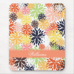 Mousepad Bonito padrão de ilustração floral de tendênci