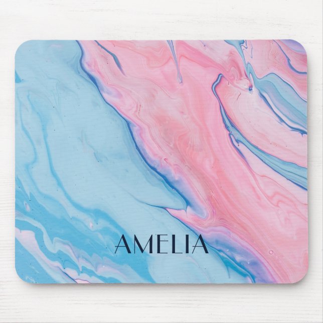 Mousepad Bonito pastel despejado de tinta personalizada (Frente)
