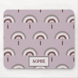 Mousepad Bonito personalizado Boho Rainbow Pink
