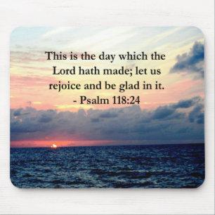 MOUSEPAD BONITO PSALM 118:24 SOL SOBRE O OCEANO