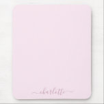 Mousepad Bonito Rosa e Blush<br><div class="desc">Uma bela paleta de cor rosa e pincelada. Personalize com um nome (para manter os pântanos no nome,  é melhor digitar em minúsculas e garantir que você mantenha os emojis no início e no fim,  como mostrado no nome do exemplo).</div>