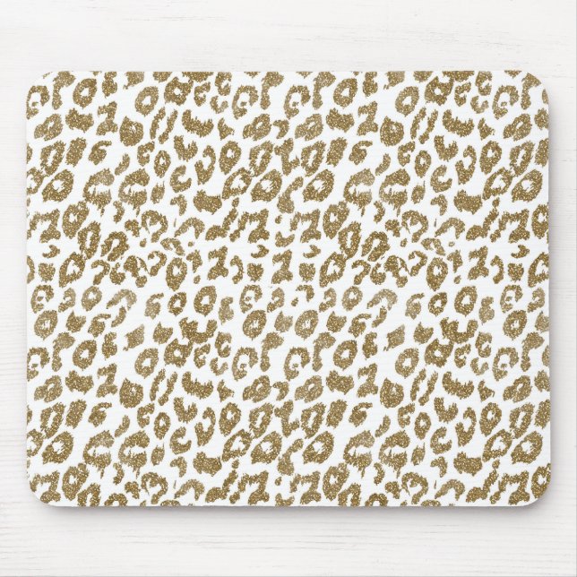 Mousepad Bonito Trendy Leopard Imprima Literatura Dourada (Frente)