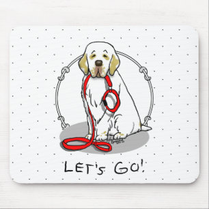 Mousepad Bonito Vamos Lá! Cachorro Clumber Spaniel passeand