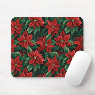 Mousepad Bonito, Vermelha e Verde, Poinsettias Digitais