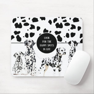 Mousepad Bonitos Dalmatianos Black & White Happy Spots
